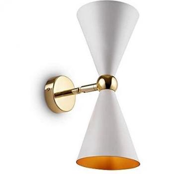 Aplique de pared Maytoni Vesper, moderno, 2 luces, color blanco y dorado, material metal