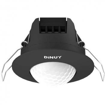 Detector de movimiento 360º empotrable en techo negro DINUY DM-TEC-03N