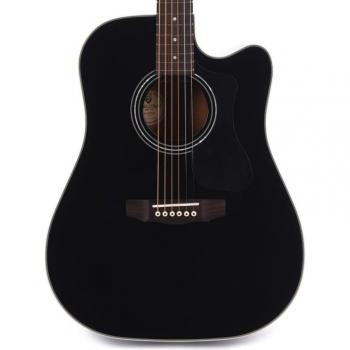 Guild D-140CE Black Folk Acoustic Guitar with Case