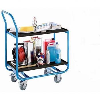 Mesa Rodante Eurokraft Pro 944560 - Capacidad de Carga Máxima 150 kg, con 2 Superficies de Carga y Bordes Elevados
