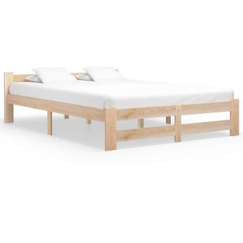 Cama de madera maciza de pino 120x200 cm color marrón