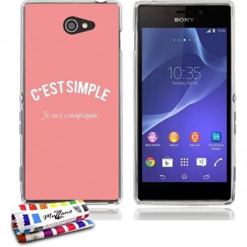 Carcasa Flexible Ultra-Slim SONY XPERIA M2 de exclusivo motivo [Soy complicado] [Gris] de MUZZANO  + ESTILETE y PAÑO MUZZANO REGALADOS - La Protección Antigolpes ULTIMA, ELEGANTE Y DURADERA para su SONY XPERIA M2