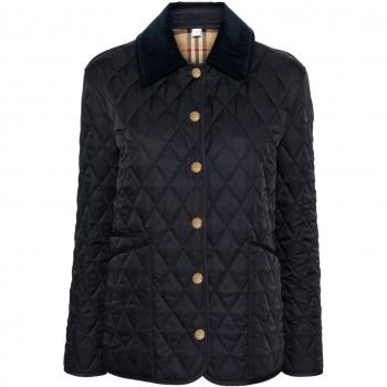 Burberry Women's Quilted Jacket - Blue, Size XS, Style Number 8078239A1177