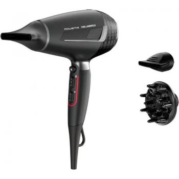 Secador de Pelo Rowenta K/Pro Stylist Edition Karl Lagerfeld, 2200W, Ionizador, Keratin & Glow, con Accesorios, Negro