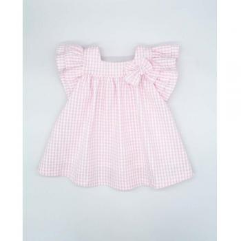Vestido de bebé niña de cuadros vichy con volantes