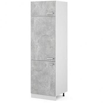 Mueble despensa universal R-Line, Hormigón/Blanco, 60 cm con puertas