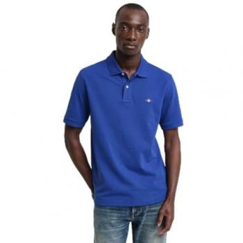 Polo GANT Regular Fit Bordado Escudo Archivo Azul Universitario L Hombre