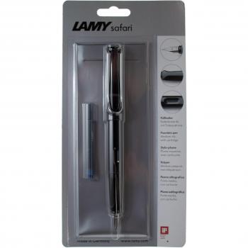 Lamy Safari Shiny Black Fountain Pen with Pen Case