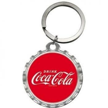 Nostalgic Art 48011 Coca-Cola Logo Red Crown Cap, llavero redondo, 4 cm