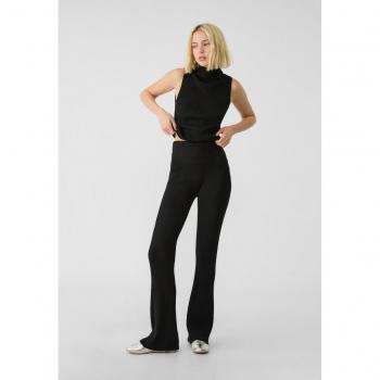 Stradivarius Black Flared Knit Trousers S