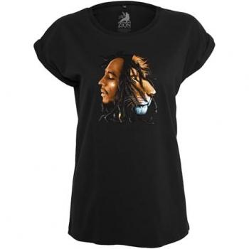 Mister Tee Women's Bob Marley Lion Face T-Shirt