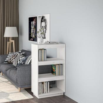 Estantería divisor de espacios madera pino 60x35x103 cm en colores Natural, Blanco y Gris - Mueble de Almacenaje para Oficina, Estudio, Sala de Estar y Dormitorio