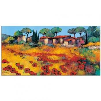 Panel decorativo de Paisaje MDF 100x50 cm, listo para colgar - KEIFLIN Rouge y Oro