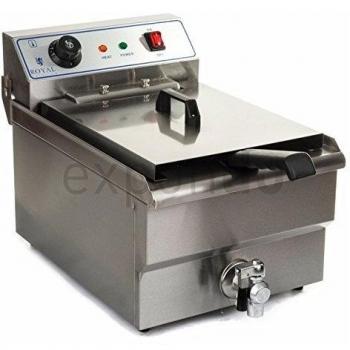 Royal Catering - RCSF-16ETH - Freidora eléctrica de 1x16 litros - 100% acero inoxidable - 6000 W - 380 V - Envío gratuito