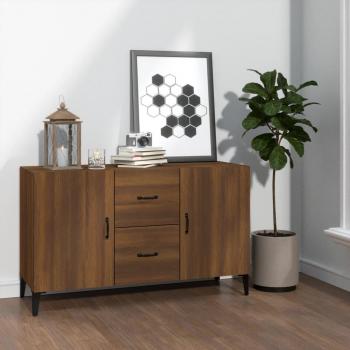Aparador de madera de ingeniería 100x36x60 cm con puertas y cajón, mueble de almacenaje moderno para salón, armario auxiliar y de almacenamiento en color marrón roble