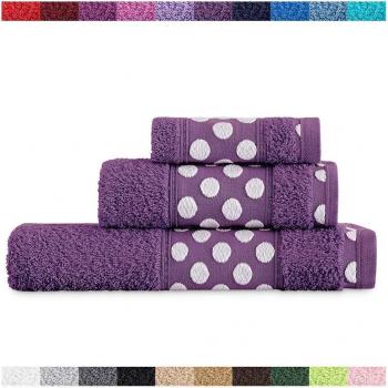 Juego de toallas de baño lunares 3 piezas morado