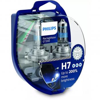 Bombilla de carretera PHILIPS H7 Racing Vision GT200 +200% 3500K