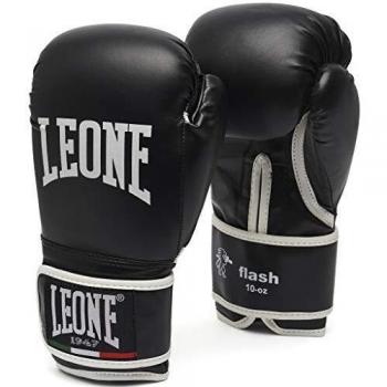 LEONE 1947 Unisex's Leone1947 Gloves Flash-Black-10oz Boxing Equipment, Black, 10oz