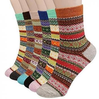 Philonext 6 Pares Calcetines Mujer Invierno, Calcetines de Lana Gruesos de Invierno Calcetines Termicos de Invierno Vintage Suaves Cálidos Gruesos Transpirables, talla 35-40