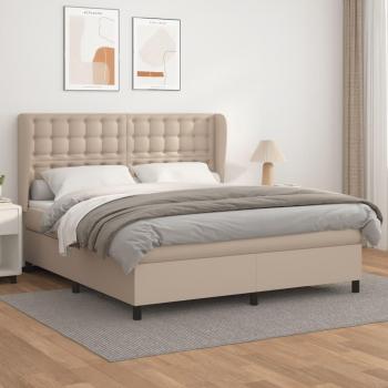 Cama Box Spring con Colchón de Similpelle Cappuccino 180x200cm