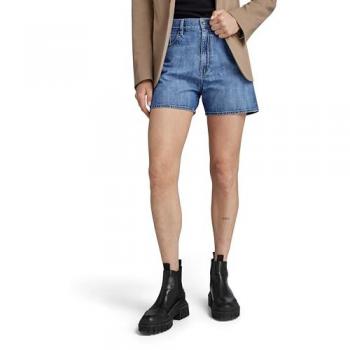 G-Star Raw - Shorts denim High Clean Edge de mujer, color Faded Cliffside Blue, talla 28W