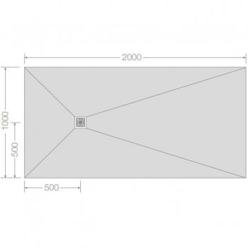 Plato de ducha Jackon Aqua Decentral 2000x1000x50mm con desagüe horizontal