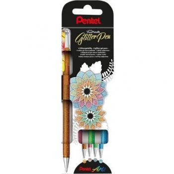 Estuche 4 unidades del bolígrafo Dual Metallic gel Pentel
