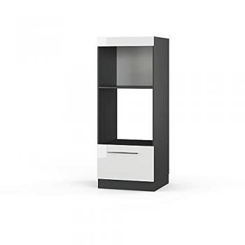 Armario para microondas Fame-Line, Blanco alto brillo, 60 cm abierto con diseño moderno