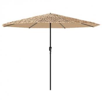 vidaXL Garden Parasol with Steel Pole Brown 324x324x247 cm
