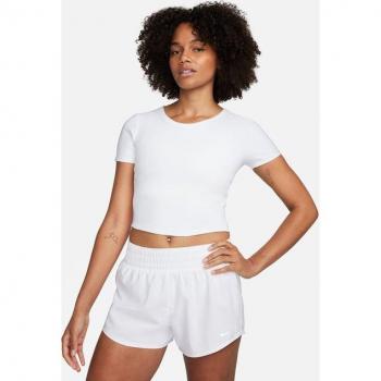Camiseta de mujer Nike One Fitted Dri-FIT corta de manga corta - Blanco (L)