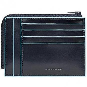 Piquadro Bustina portam.te documenti,Carte di credito Pelle, Accesorio de Viaje- Billetera Unisex Adulto, Azul