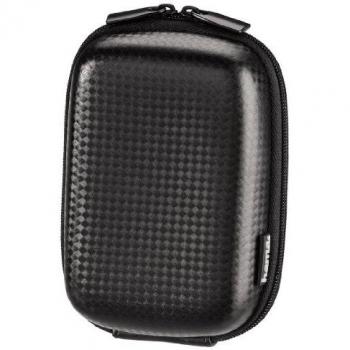 Hama Funda para cámara de fotos en estilo carbono – Funda rígida para cámaras de fotos compactas – Color: negro