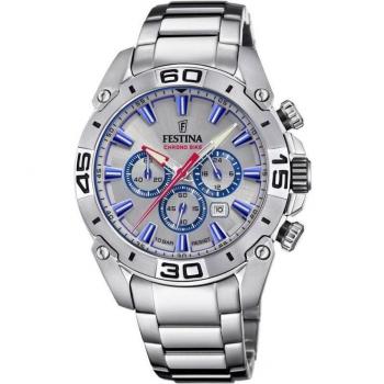 Festina Chrono Bike 2021 F20543/1 Reloj Analógico para Hombre con Caja de Acero Inoxidable 316L Plateado