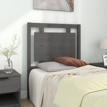 Cabecero para cama de madera maciza de pino gris 80,5x4x100 cm