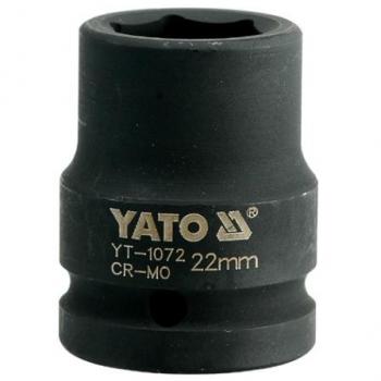 Toma de llaves de impacto Yato YT-1072, cubos insertables, fabricada en acero al cromo vanadio, acabado mate, tamaño 1/2, incluye medidas de 10 a 32 mm