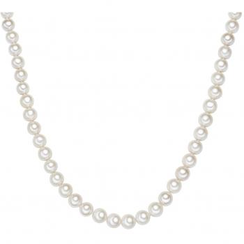 Collar de Perlas Valero - Cadena de Perlas de Cultivo en Plata Esterlina 925, Perlas Blancas de 10 mm, 60 cm para Dama