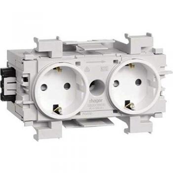 Dual Socket Outlet with Wago Connection, White