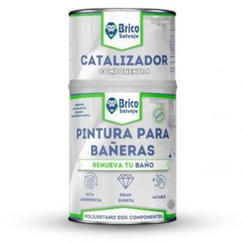 Pintura para Bañeras Brillante 600ml + 150ml - Acabado Cerámico Blanco Aniston - Dos Componentes - Resistente a la Intemperie - Alta Durabilidad y Fácil Aplicación