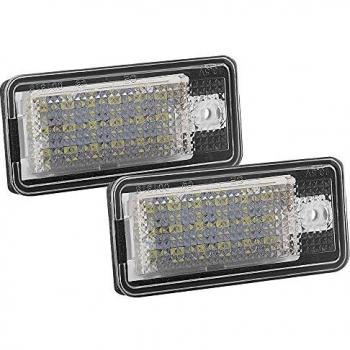 Maimiao LED Luces de matrícula para Bulbos 12V 3528 SMD 6500K Xenón Blanco CanBus No hay error Luz de la Placa del Auto Para Audi A3 A4 A6 A8 S3 S4 S6 C6 Q7 RS4 RS6 2 Piezas