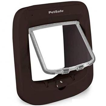 PetSafe - Puerta Electrónica para Gatos con Microchip, Entrada Selectiva, Fácil de Instalar, Bloqueo Manual de 4 Vías, Ahorro de Energía, Práctico, Instalación Fácil, Marrón