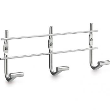 Percha triple de baño para atornillar con gancho en cono liso