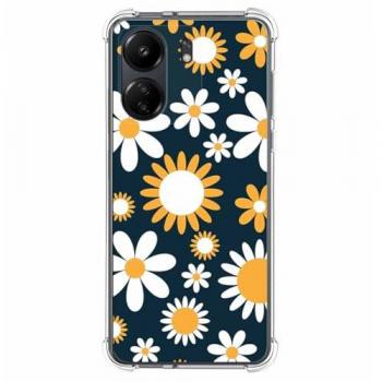 Funda Antigolpes de Silicona para Xiaomi Redmi 13C con Diseño de Flores 08