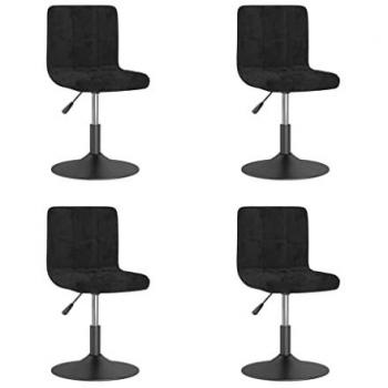 Sillas de comedor giratorias 4 unidades terciopelo negro