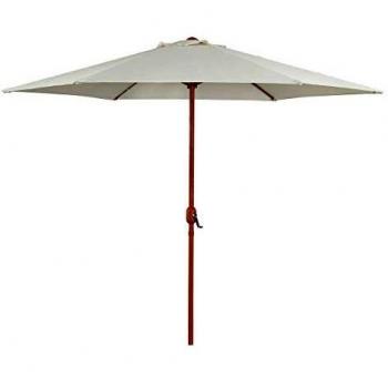 Parasol de jardín Derecho Acabado de Madera - Luz - Redondo - Ø 3m - Crudo