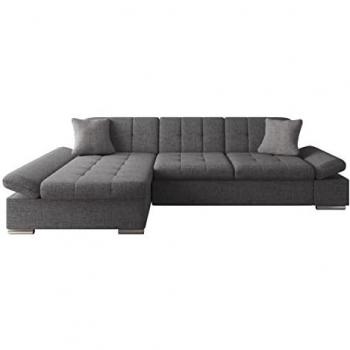 Sofá rinconero Comfivo 151 con función de descanso y caja de ropa de cama, dimensiones 278x161x76cm
