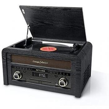 Muse MT-115 W Negro, Oro - Tocadiscos