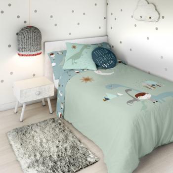 HACIENDO EL INDIO Funda nórdica Reversible Jurasic Green Cama 105 cm