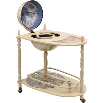 Vidaxl Mueble Bar Soporte de Pie Bola del Mundo Madera Eucalipto Verde