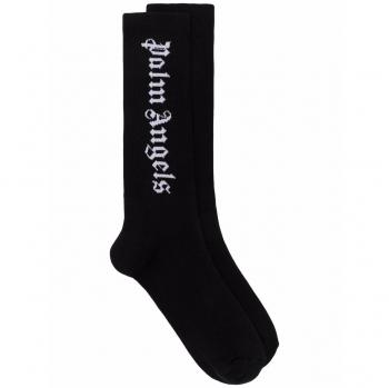 Palm Angels Men's Cotton Socks - Black, Size Small/Medium, PMRA001C99FAB002 Color 1001