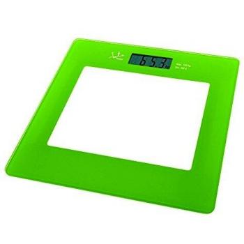 Jata Hogar 290V - Bascula electronica de cristal con visor LCD, color verde